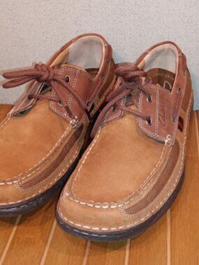 SOLD Clarks Mens 10M Waterloo Boat Shoe Brown Leather XTR Lite Breathable NWOB